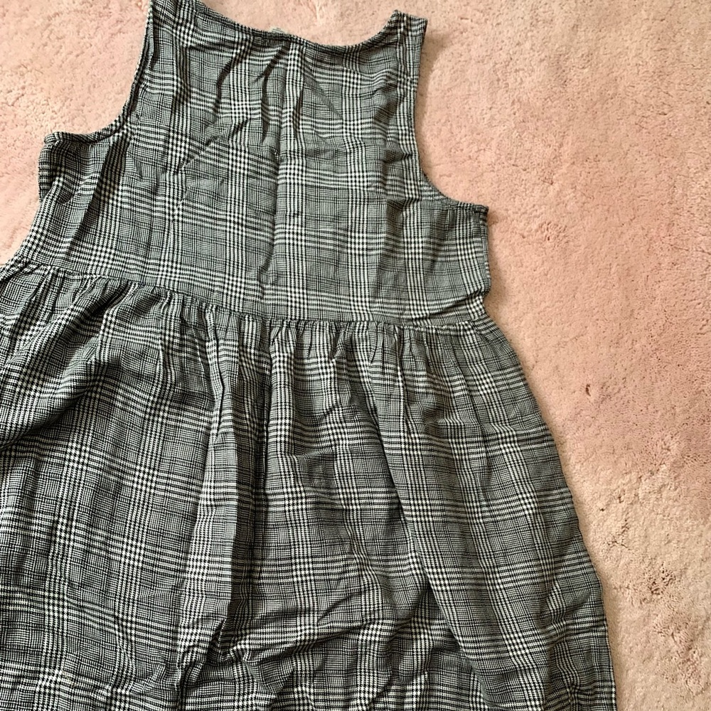 American Eagle Plaid Dress Black White NWT